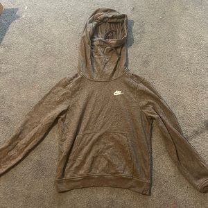 Gray Nike Turtleneck Hoodie—Small